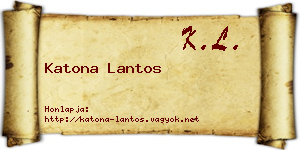 Katona Lantos névjegykártya
